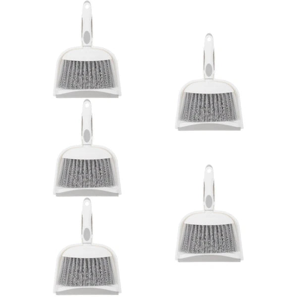 5 Sets Table Cleaning, Small Broom with Dustpan, Plastic,-