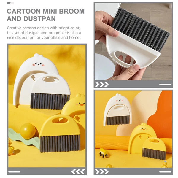 3 Sets Small Broom and Dustpan Set, Desktop Cleaning Tool,-