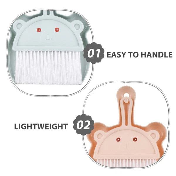 6 Sets Desktop Cleaning Broom Mini Portable Dustpan Classroom Supplies