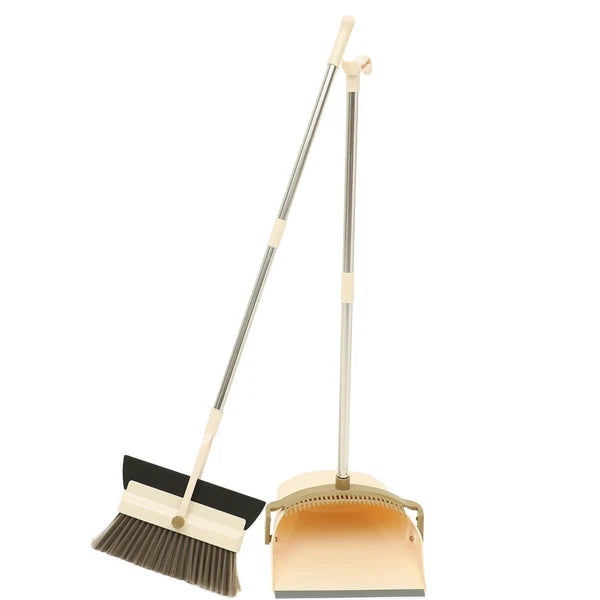 2 Sets Dustpan and Broom Set, Long Handle Broom, Dustpan, Broom,-