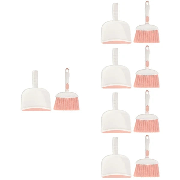 5 Sets Mini Broom and Dustpan Set, Daily Cleaning,-