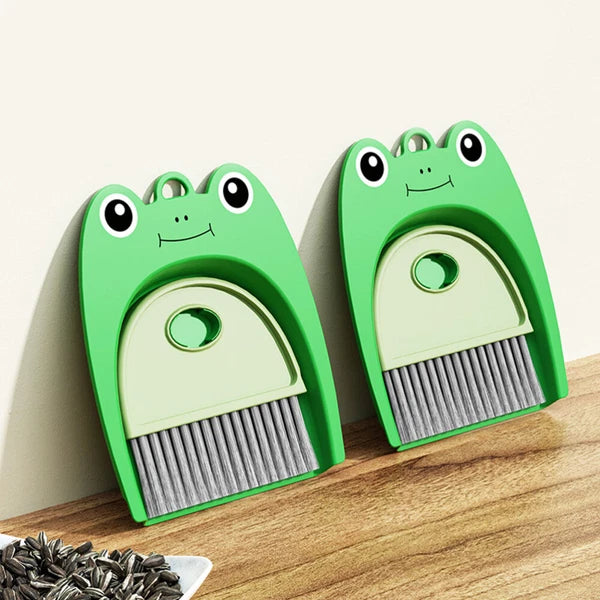 3 Sets Desktop Dustpan Brush Set, Small Mini Scrubber, Dustpan,-