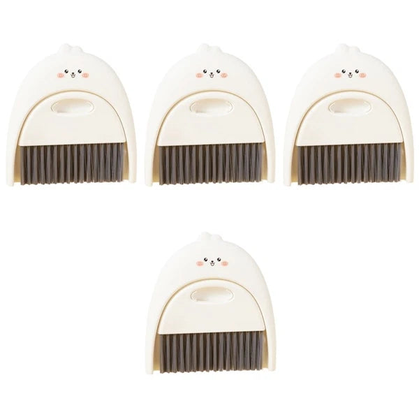 4 Sets Mini Dustpan and Broom Set, Cartoon Small Broom and-