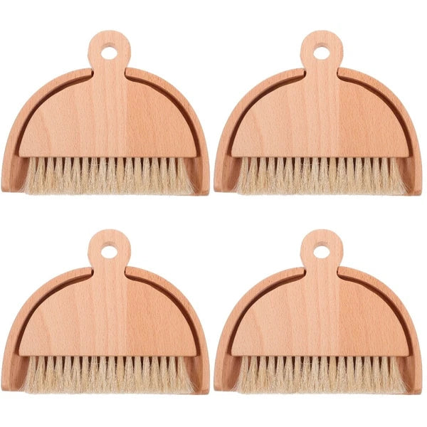 4 Sets Small Broom and Dustpan Cleaning Kit. cartoon sweeper with-