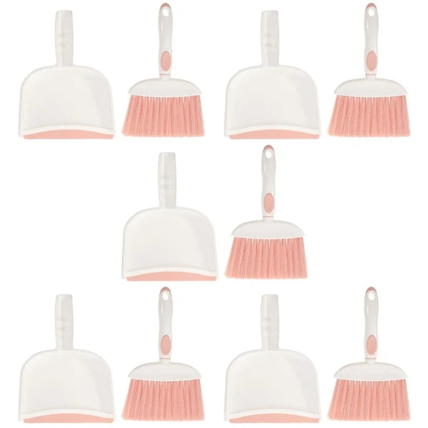 5 Sets Mini Broom and Dustpan Set, Daily Cleaning,-