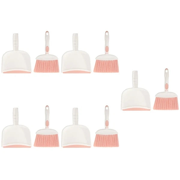 5 Sets Mini Broom and Dustpan Set, Daily Cleaning,-