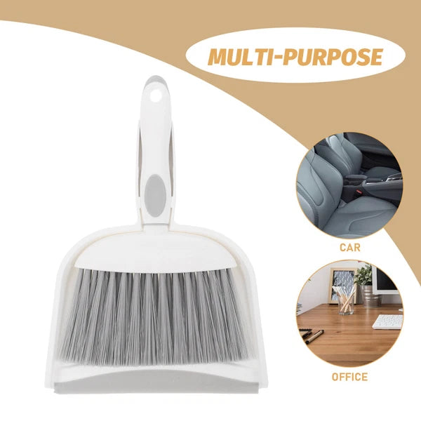 2 Sets Table Cleaning Small Broom with Dustpan Plastic Mini Duster-