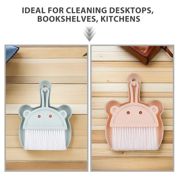 6 Sets Desktop Cleaning Broom Mini Portable Dustpan Classroom Supplies