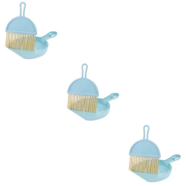 3 Sets Mini Dustpan and Brush Set, Small Broom and Dustpan,-