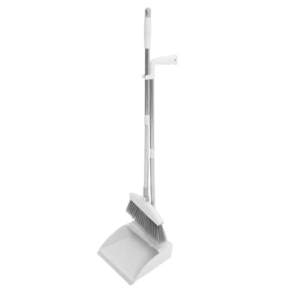 2 Sets Broom and Dustpan Set, Heavy Duty Dustpan Broom Set,-